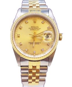 Rolex DateJust 36 Gold Diamond Dial 18K Gold Stainless Steel Jubilee 16233