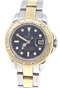 Rolex Ladies Yacht Master 29mm Stainless Steel 18K Yellow Gold Blue Dial 169623