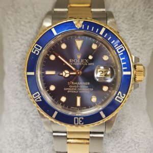 Rolex Submariner 18K Yellow Gold Stainless Steel Blue Dial 16613