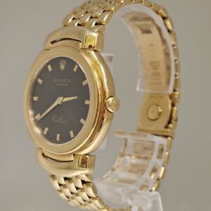 Rolex Cellini 18K Yellow Gold Black Dial Jubilee 33mm 6622