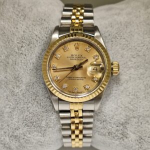 Rolex DateJust Factory Gold Color Diamond Dial 18k Gold/ Stainless Steel Jubilee Style