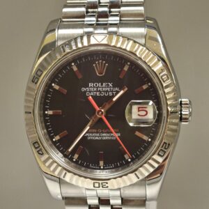 Rolex DateJust Turn-O-Graph Black Dial Stainless Steel Jubilee 116264