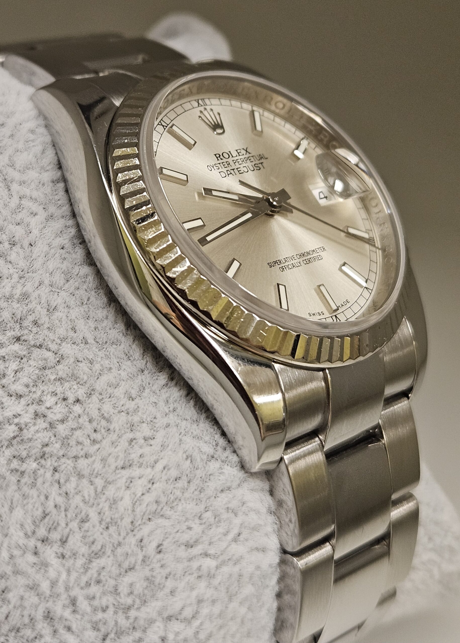 Rolex DateJust 36mm Silver Color Dial 18K White Gold Bezel Oyster 116234 - Image 4