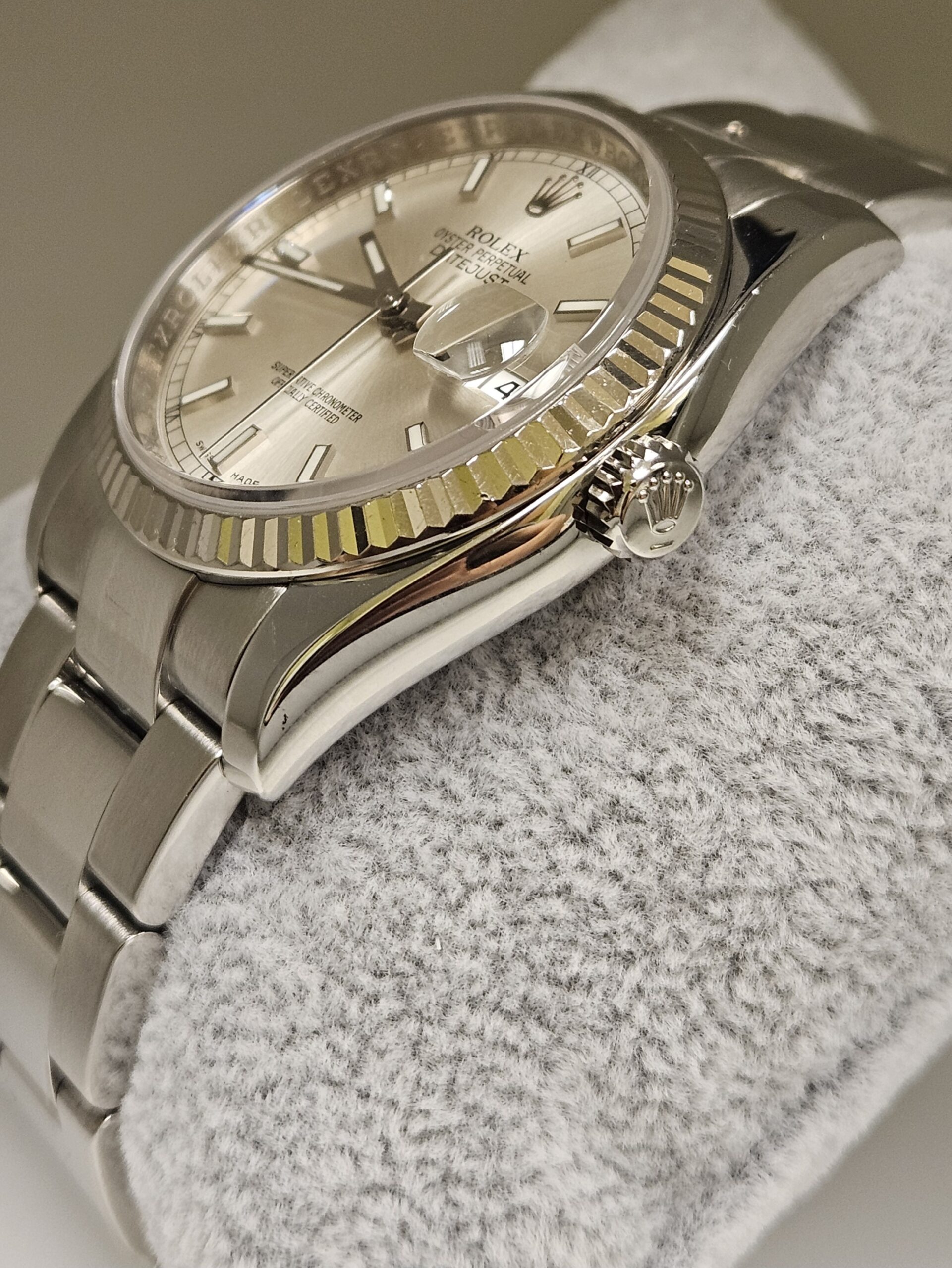 Rolex DateJust 36mm Silver Color Dial 18K White Gold Bezel Oyster 116234 - Image 2