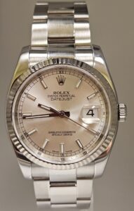 Rolex DateJust 36mm Silver Color Dial 18K White Gold Bezel Oyster 116234
