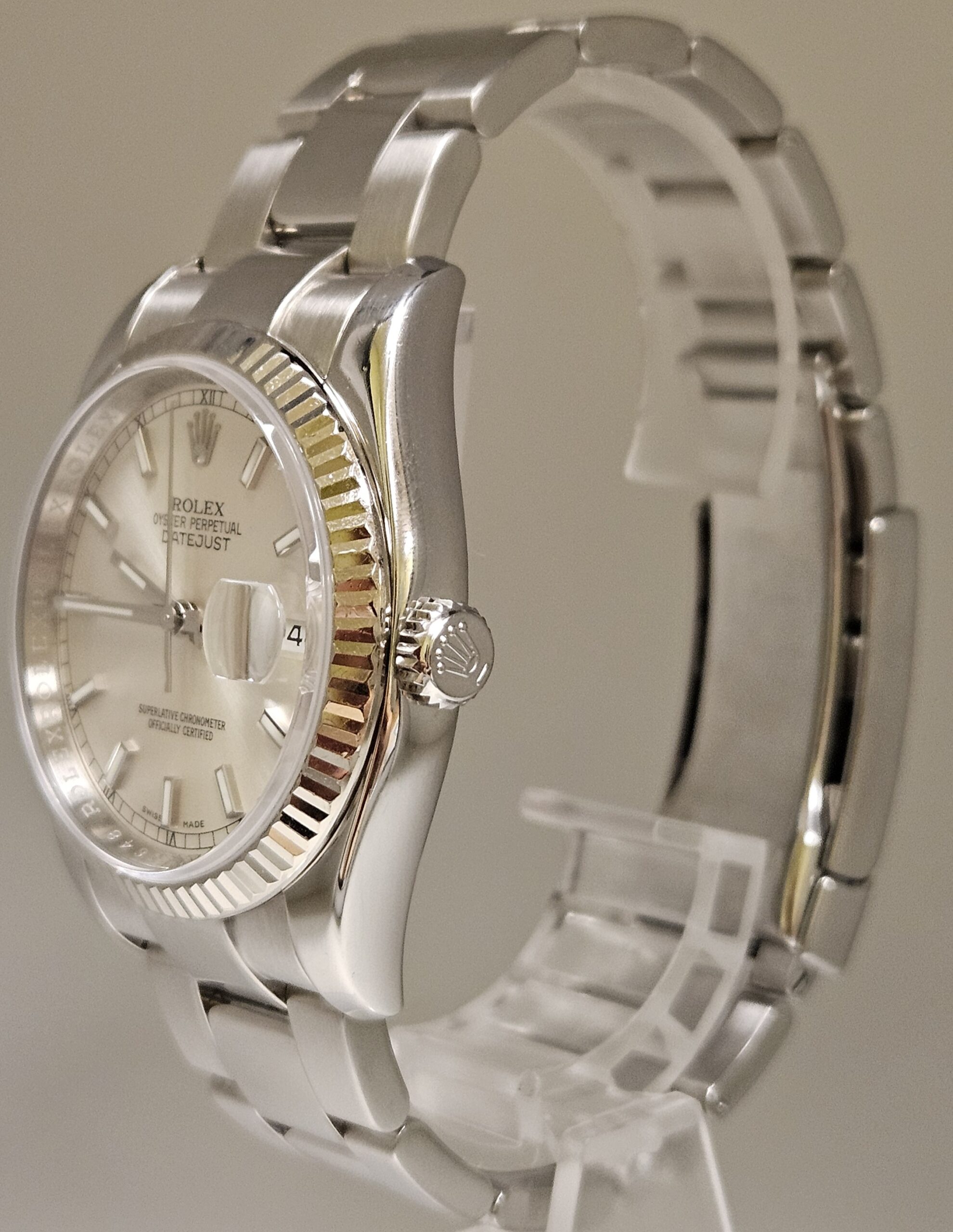 Rolex DateJust 36mm Silver Color Dial 18K White Gold Bezel Oyster 116234 - Image 9