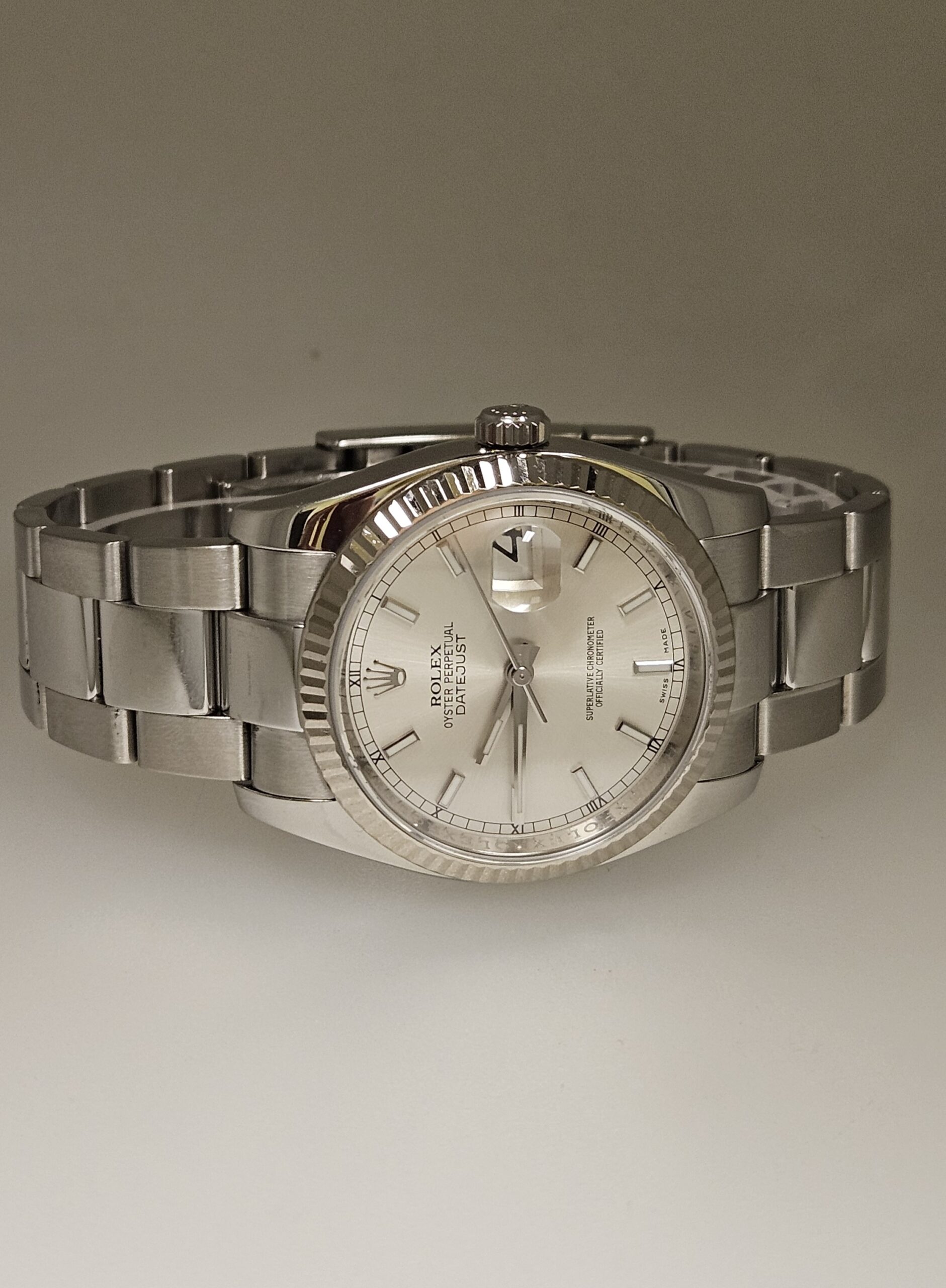 Rolex DateJust 36mm Silver Color Dial 18K White Gold Bezel Oyster 116234 - Image 7