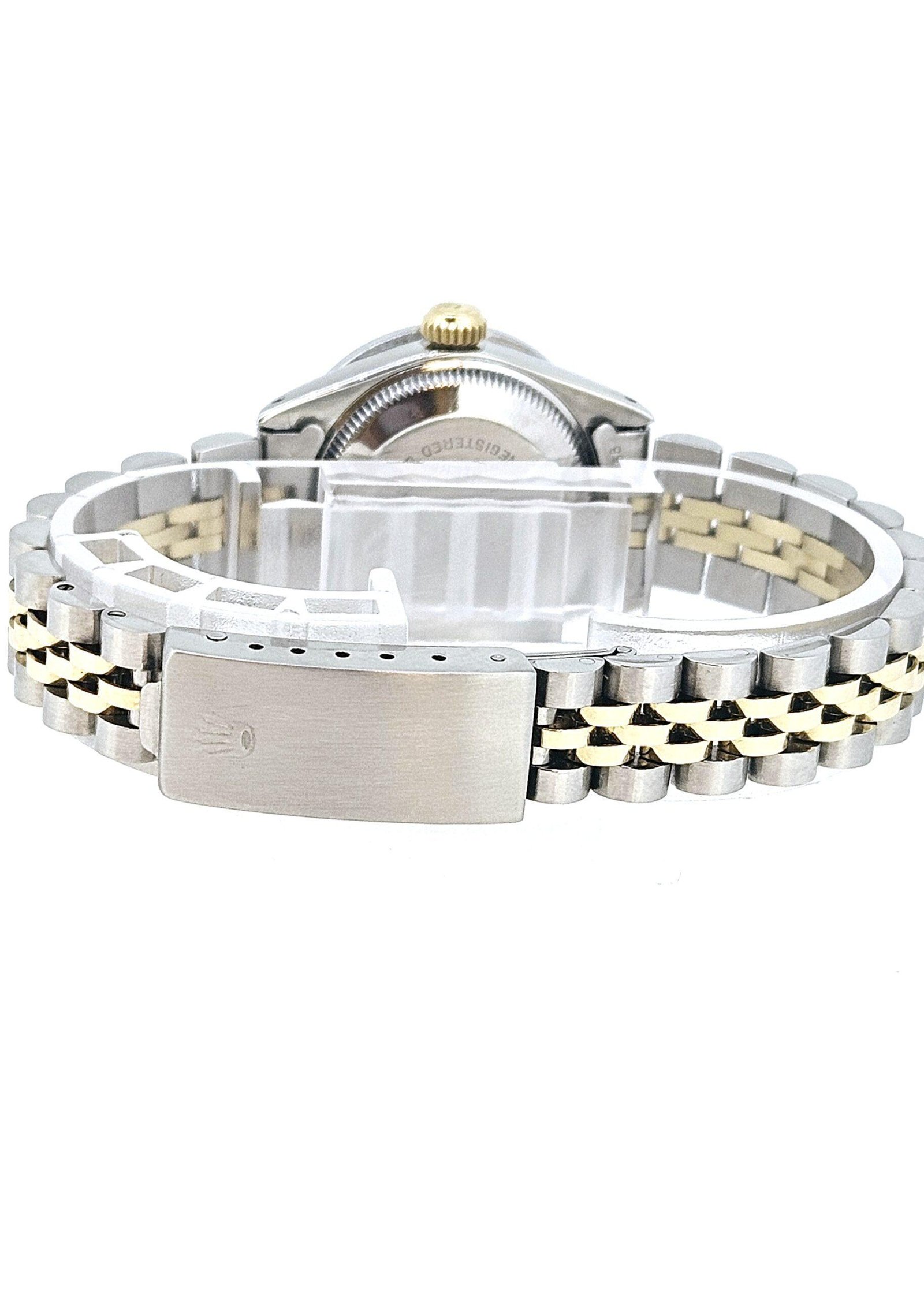 Rolex Ladies DateJust 26mm Yellow Gold Stainless Steel Custom Gold Color Diamond Dial Diamond Bezel 69173 - Image 2