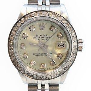 Rolex Ladies DateJust 26mm Jubilee Style Stainless Steel Custom Ice Blue Color Diamond Dial Diamond Bezel