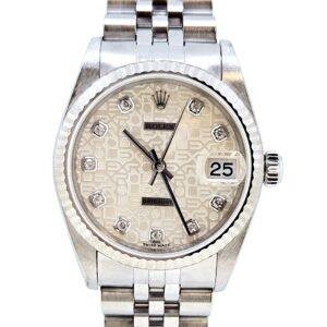 Rolex Datejust 31mm Stainless Steel Jubilee Style Factory Silver Color Anniversary Diamond Dial