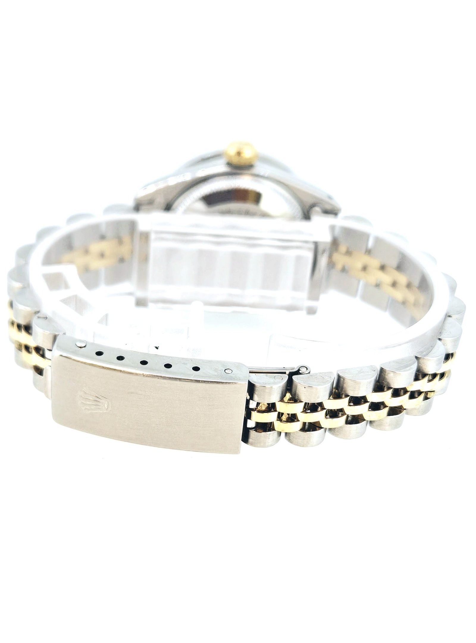 Rolex Ladies DateJust 26mm Yellow Gold Stainless Steel Custom Mother of Pearl Diamond Dial Diamond Bezel - Image 3
