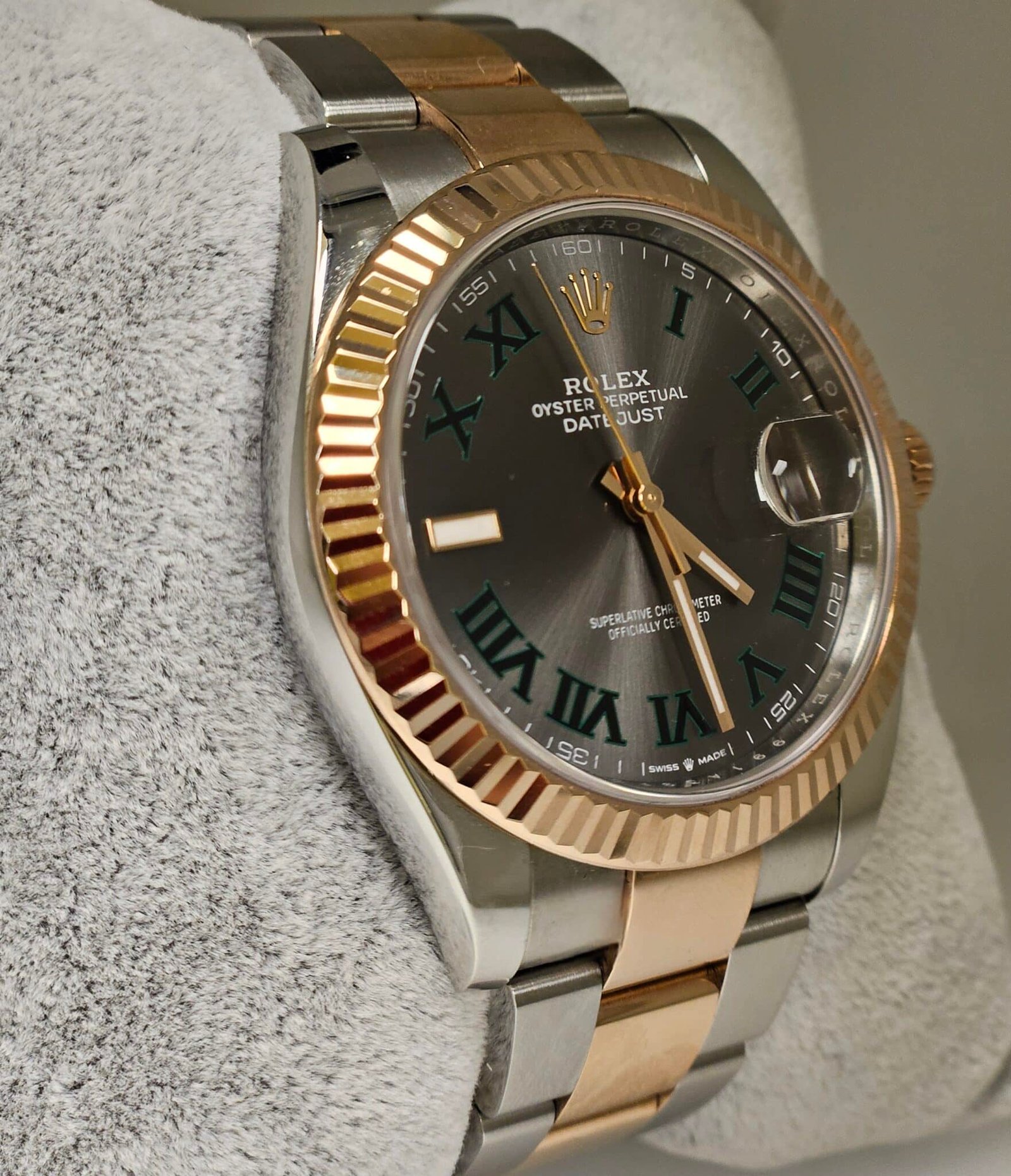 Rolex Date just 41 Wimbledon Oyster Perpetual Rose Gold Grey Dial 126331 - Image 3