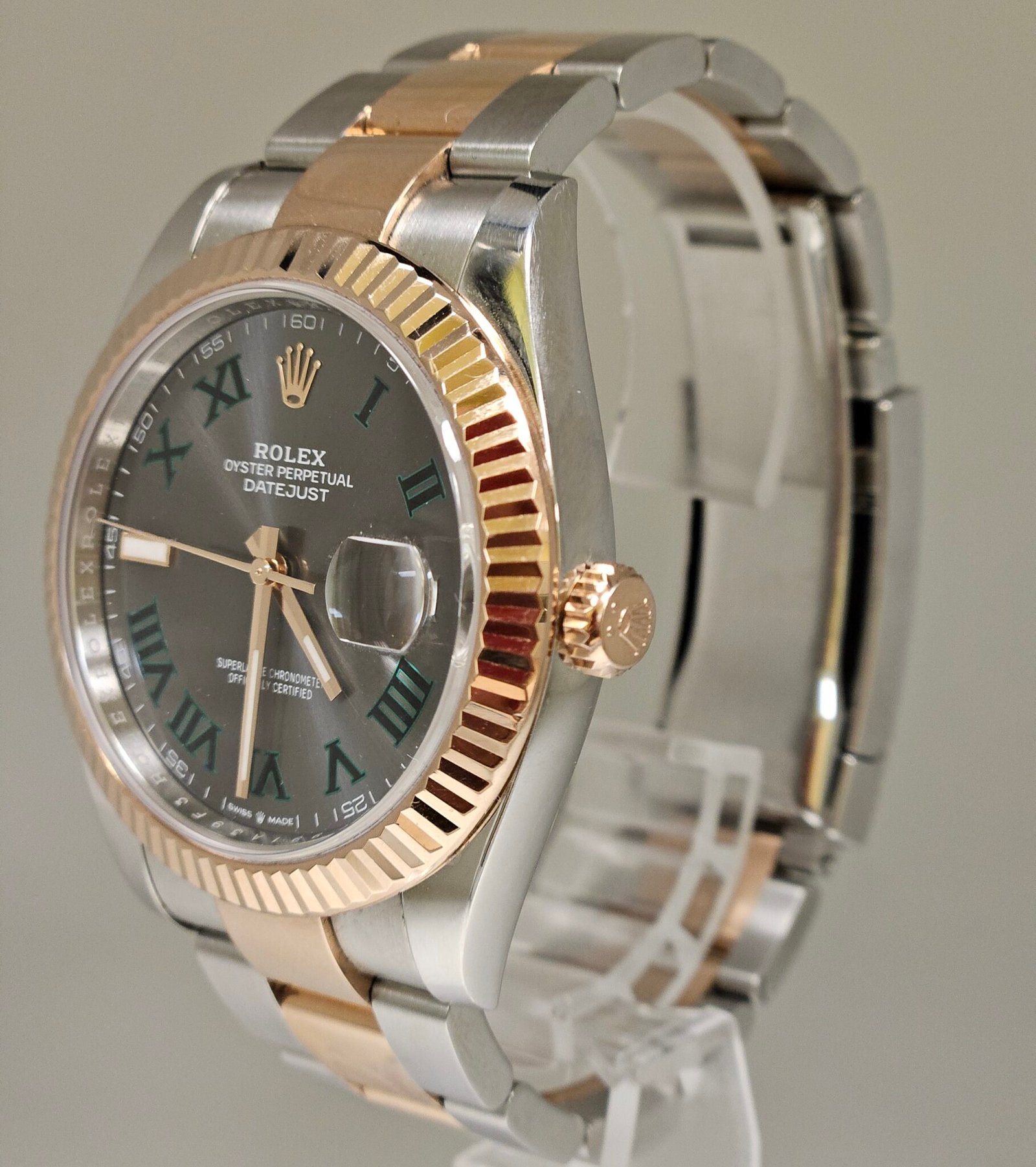 Rolex Date just 41 Wimbledon Oyster Perpetual Rose Gold Grey Dial 126331 - Image 4