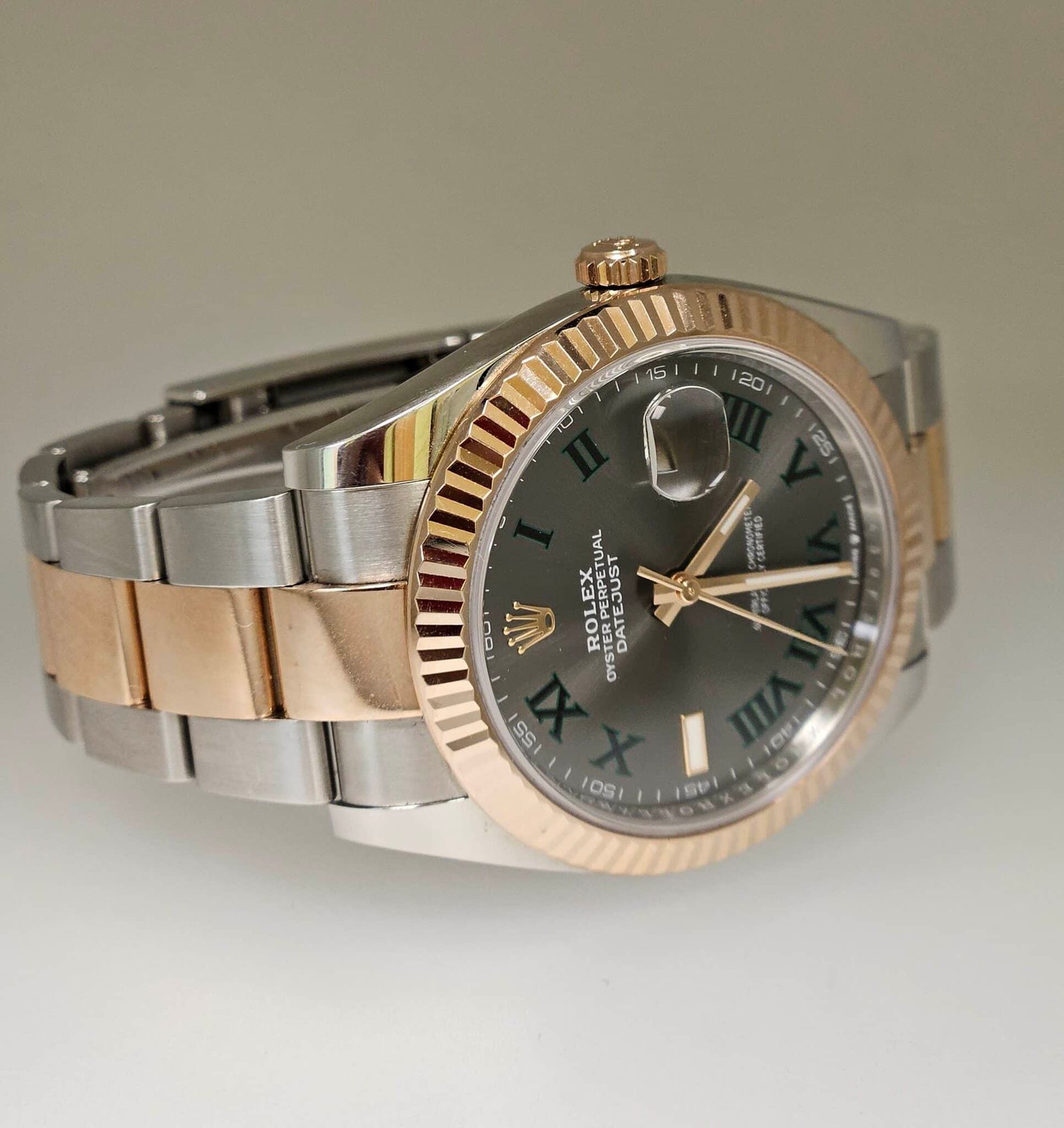 Rolex Date just 41 Wimbledon Oyster Perpetual Rose Gold Grey Dial 126331 - Image 5