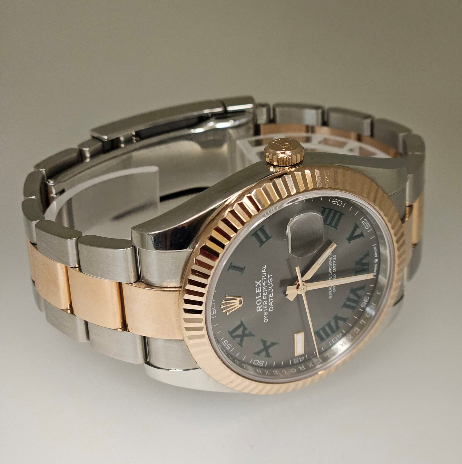 Rolex Date just 41 Wimbledon Oyster Perpetual Rose Gold Grey Dial 126331 - Image 2