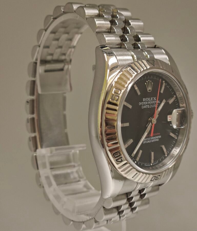 Rolex DateJust Turn-O-Graph Black Dial Stainless Steel Jubilee 116264 - Image 7