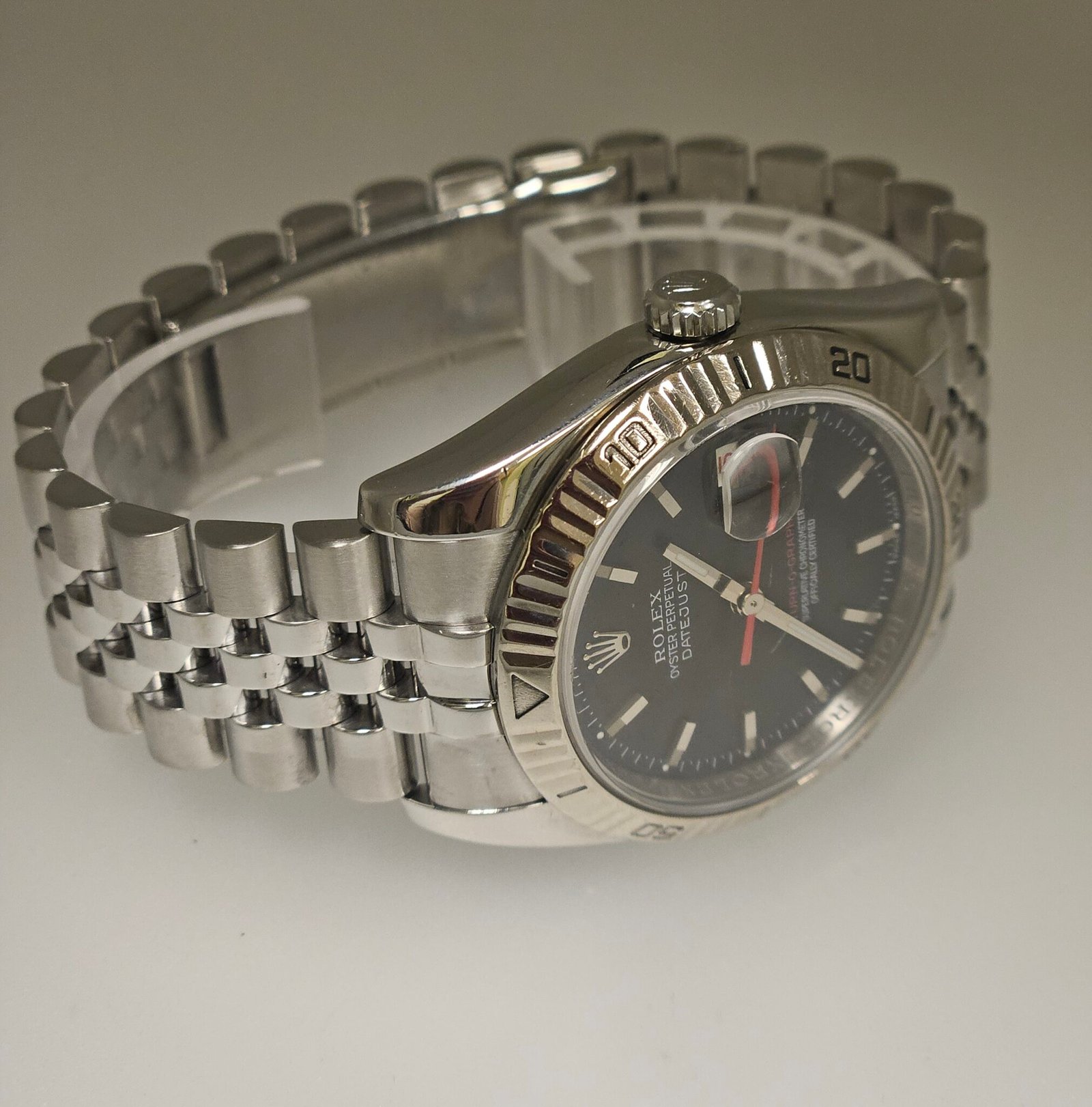 Rolex DateJust Turn-O-Graph Black Dial Stainless Steel Jubilee 116264 - Image 4