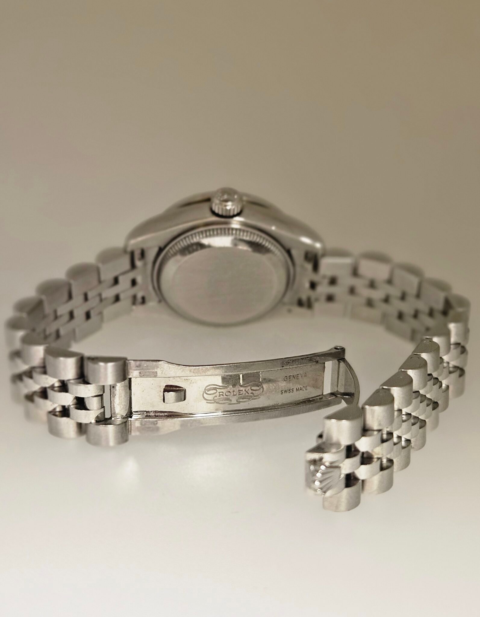 Rolex Ladies Custom Black Mother of Pearl Diamond Dial Diamond Bezel Stainless Steel Jubilee 179160 - Image 2