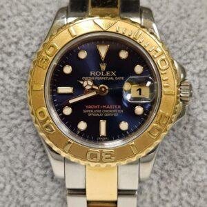 Rolex Ladies Yacht Master 29mm Stainless Steel 18K Yellow Gold Blue Dial 169623
